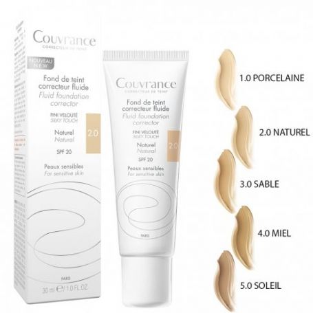 AVENE COUVRANCE FOND DE TEINT CORRECTEUR FLUIDE PORCELAINE 01/30 ml