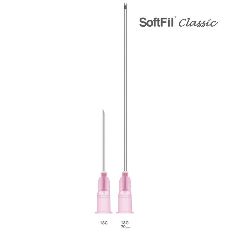 SOFTFIL CLASSIC MICROCANNULA KIT PINK 18G 70 mm/N 20 Kits