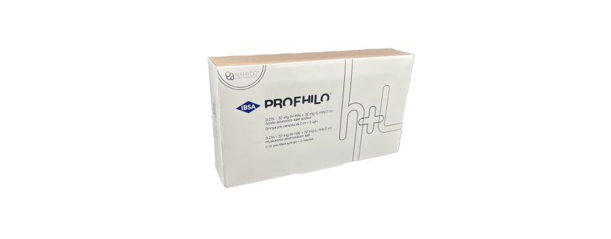 PROFHILO H+L- Acido ialuronico | BDDE-free. Idrata. Lassità cutanea